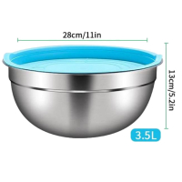  Иноксова купа за смесване с капак - 28х13 см., 3,5 л., снимка 1 - Съдове за готвене - 44735775