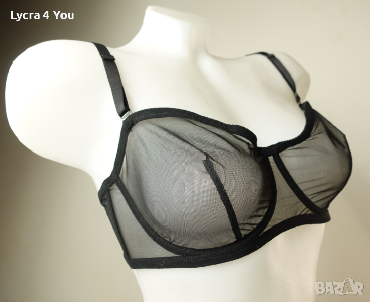 75-80С еротичен черен тюлен сутиен, снимка 1