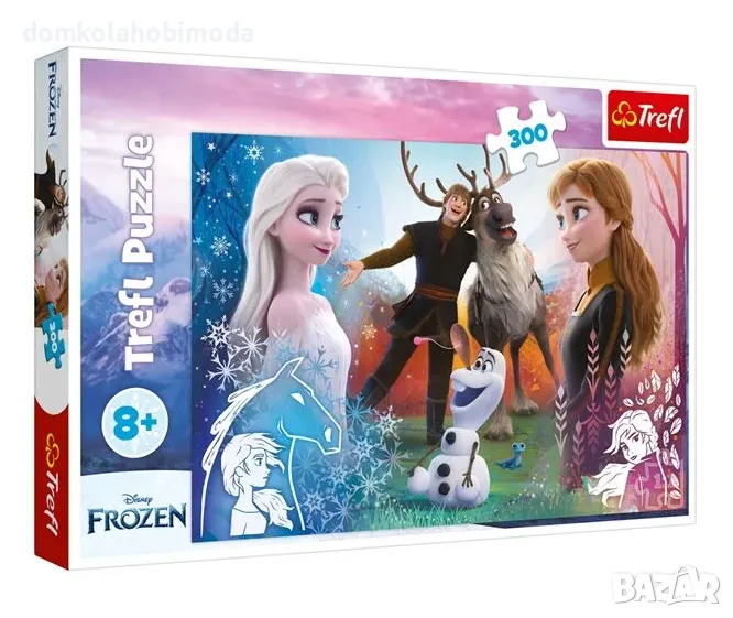  Пъзел с Ана и Елза FrozenTrefl, 300 части 60х40 сантиметра , снимка 1