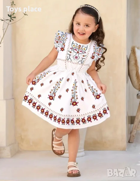4-5г Нова Красива детска рокля с фолклорни мотиви , снимка 1