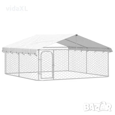 vidaXL Дворна клетка за кучета с покрив, 300x300x150 см（SKU:171501）, снимка 1