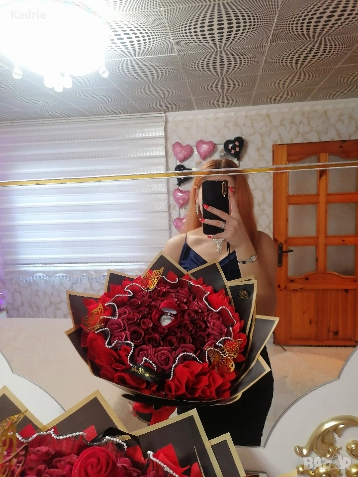 вечен букет с кутия за пръстен , снимка 1