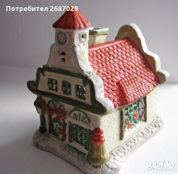 Керамика: къща-свещник, танц-хоро, магаре-кана, Бусинска керамика, солница или пепелник, цървули, снимка 1