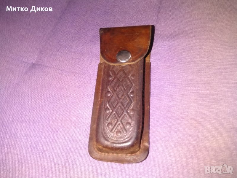 Калъвче за нож за колан естествена кожа 125х32мм вътрешен размер, снимка 1