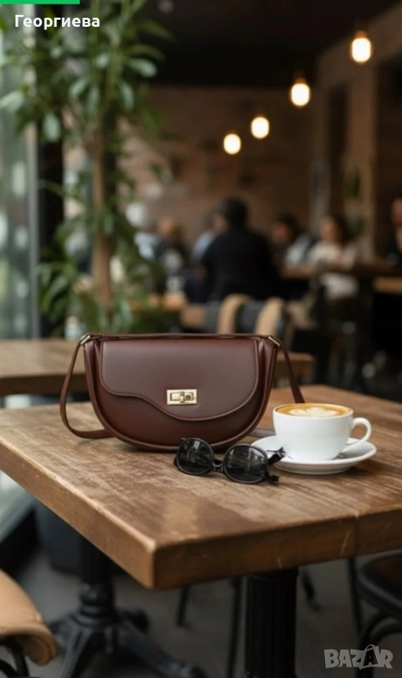 Дамска кафява чанта през рамо Slant — Нов сезон, специален дизайн, регулируема презрамка, снимка 1