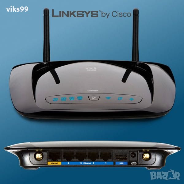 Wi-Fi Рутер Linksys WRT160NL 300 Mbit/s с USB порт, снимка 1