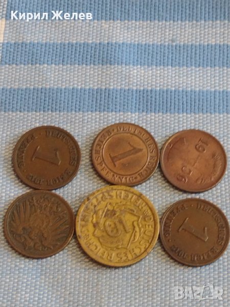 Лот монети 6 броя пфенинг Германия стари редки за КОЛЕКЦИЯ ДЕКОРАЦИЯ 31846, снимка 1