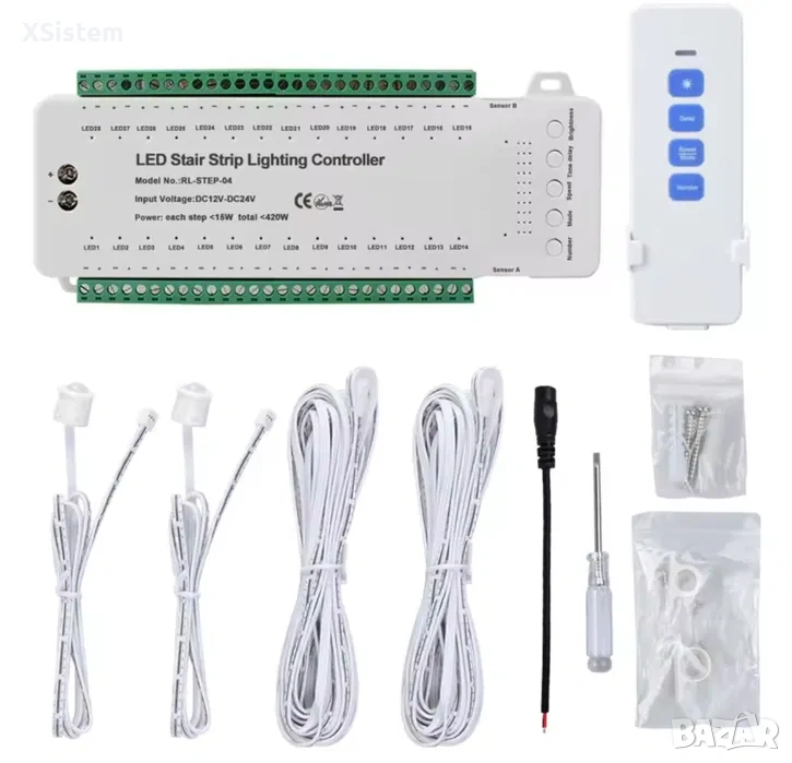 28-стъпалов контролер за стълбищно осветление с PIR сензор за движение, снимка 1