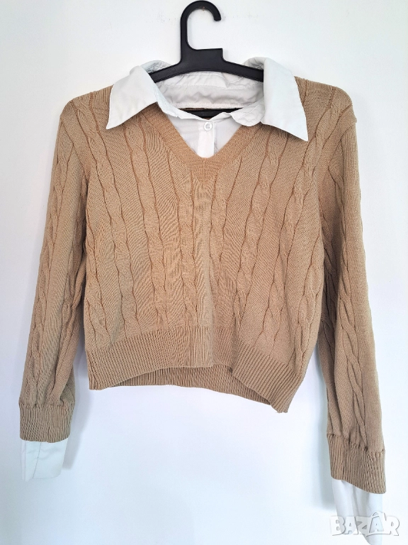 Дамски пуловер с якичка, снимка 1