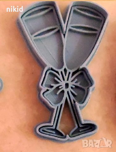 чаши за шампанско чаша пластмасов резец форма фондан тесто бисквитки, снимка 1