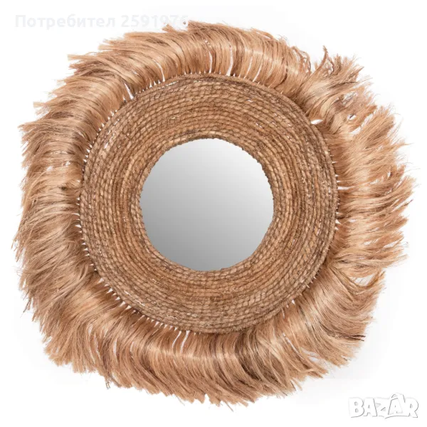 Кръгло огледало HM7742, 85x17x85см, конопени влакна Манила, ПРОМО ЦЕНА, снимка 1