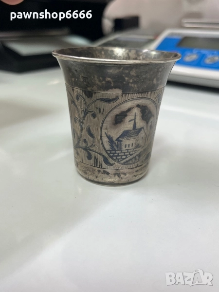 Руска сребърна чаша за кидуш от 19-ти век, 0.84 проба, снимка 1