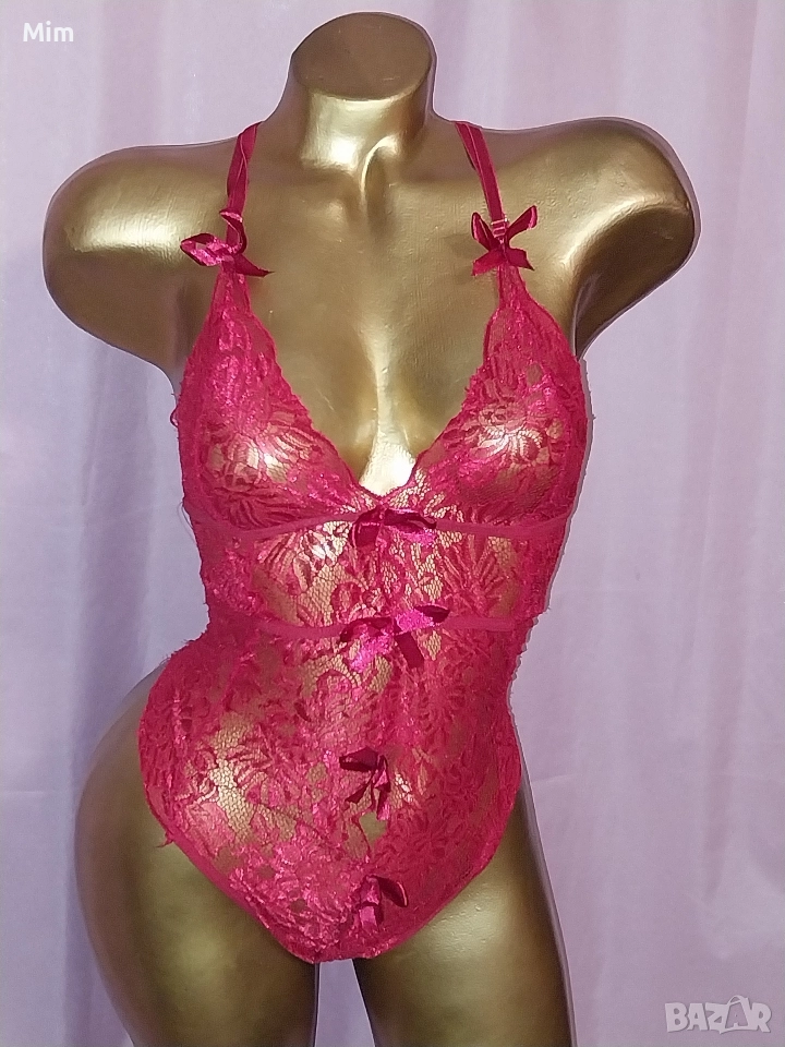 S/M Червено дантелено боди /полупрашка/, снимка 1