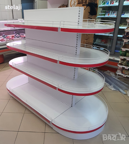 Заоблени рафтове за островен стелаж - гондола., снимка 1
