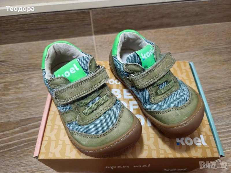 Детски боси обувки KOEL Dylan II Textile Olive , снимка 1