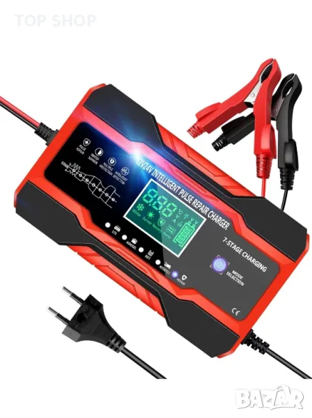 Зарядно устройство за автомобилни акумулатори 10A 12V 24V, снимка 1