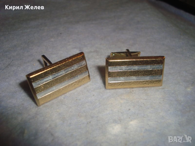 СТАРИ ВИНТИДЖ ПОЗЛАТЕНИ БУТОНЕЛИ СТИЛНИ КОПЧЕТА за МАНШЕТИ РЪКАВЕЛИ 22166, снимка 1