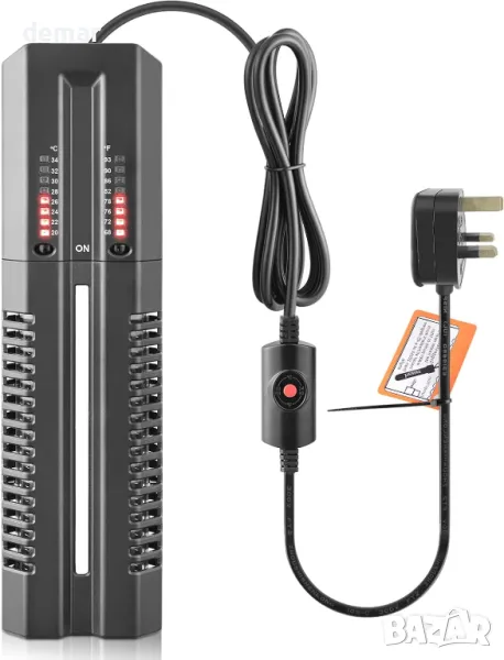 Двутръбен нагревател за аквариум PYPABL 400W, регулируем с предпазен капак, 150-200 л, снимка 1