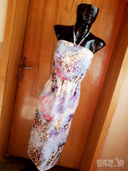 Дълга рокля бюстие в бледо лилаво М/Л, снимка 1