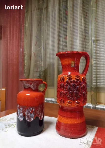 Червени, керамични вази, снимка 1