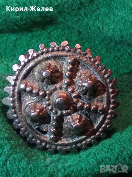 17-18 Век ВЪЗРОЖДЕНСКИ БОЛЯРСКИ АВТЕНТИЧЕН ЕТНОГРАФСКИ РЯДЪК ПРЪСТЕН БРОНЗ / САЧАН МАЙСТОРСКИ 30737, снимка 1