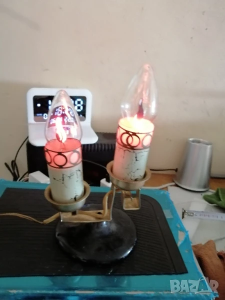 Ретро, руска, декоративна лампа "Свещник" , снимка 1