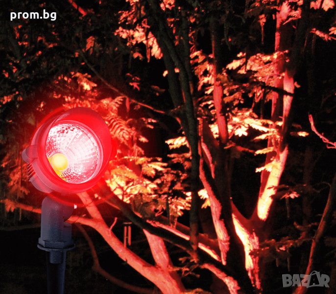 LED градински прожектор, червен цвят, 500 lm, немски, внос от Германия, снимка 1
