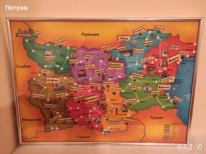 Карта на България за Деца, ЗА рамка 50Х70см., снимка 1