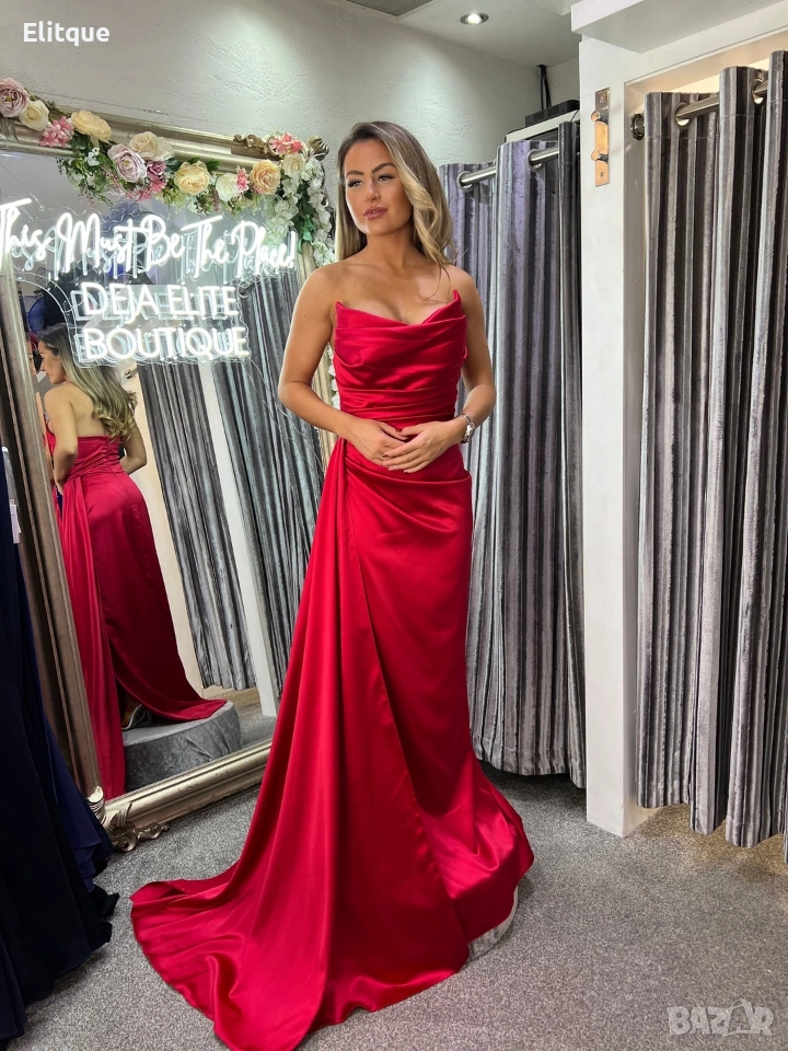 ⭐️Дълги сатенени рокли с цепка, снимка 1