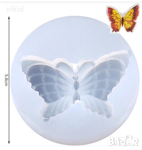 Пеперуда с релеф силиконов молд форма декорация и украса фондан смола шоколад , снимка 1