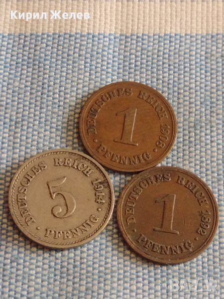 Три монети пфенинг Германия стари редки за КОЛЕКЦИЯ ДЕКОРАЦИЯ 31464, снимка 1