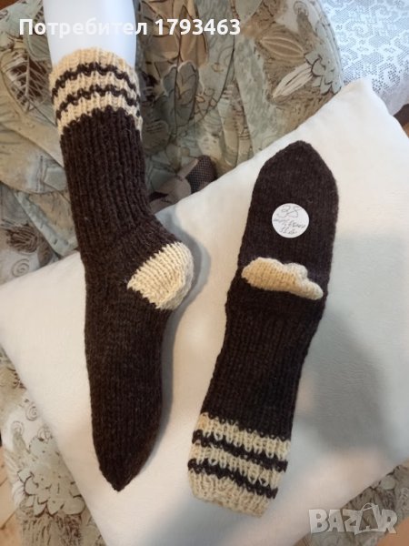 Ръчно плетени чорапи от вълна размер 38, снимка 1