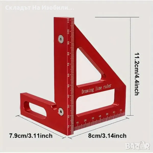 Приспособление за дърводелци ъгъл триъгълник , снимка 1
