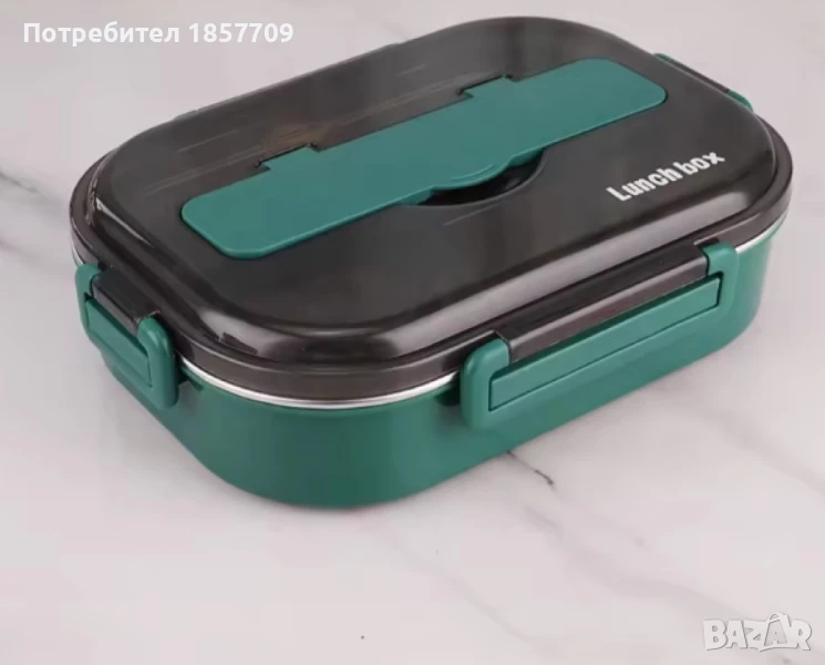 Кутия за храна подходяща и за бебешка храна. Изработена със стомана., снимка 1