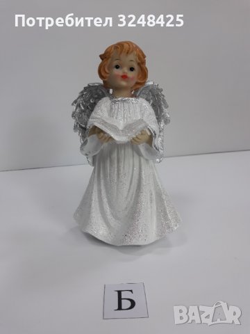 Бяло и сребристо -  Ангел изправен с книга - Модел Б, снимка 3 - Статуетки - 37925767