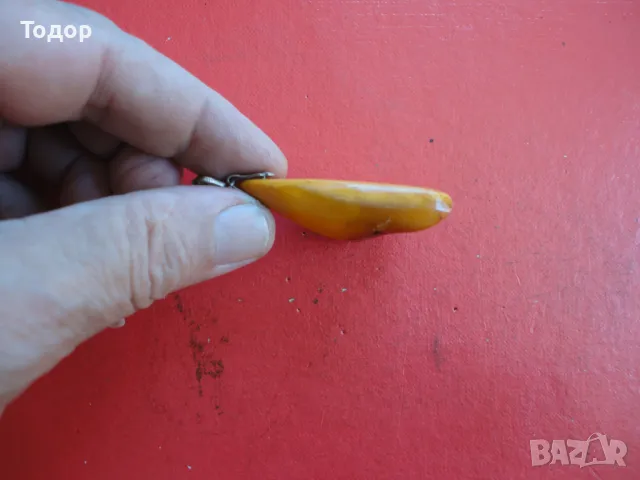 Уникално сребърно колие висулка с кехлибар , снимка 4 - Колиета, медальони, синджири - 47462393