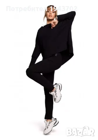 Дамски суичър в черен цвят M491 MOE, снимка 4 - Суичъри - 47751984