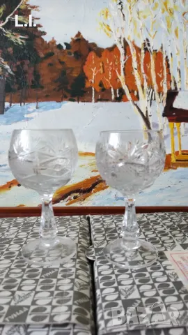 Български кристал, чаши за коняк , снимка 6 - Чаши - 48011867