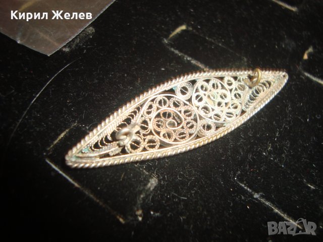 СТАРА СРЕБЪРНА БРОШКА ФИЛИГРАН 6974, снимка 9 - Антикварни и старинни предмети - 30331025