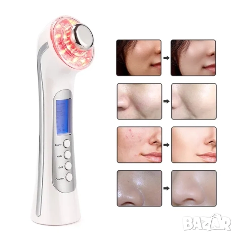 Ултразвуков апарат с фотон LED Акне бръчки подмладяване петна масаж 5 в 1