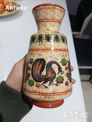Ръчно изработена стара ваза с маркировка , снимка 5 - Декорация за дома - 52470818