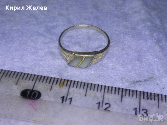 СТАР СЕДЕФЕН СРЕБЪРЕН РЕТРО АРТ ПРЪСТЕН СРЕБРО 925 МАЙСТОРСКА РЪЧНА ИЗРАБОТКА 40160, снимка 3 - Антикварни и старинни предмети - 42793851
