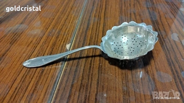 стара посребрена цедка , снимка 2 - Антикварни и старинни предмети - 15559220