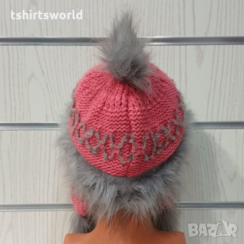 Нова зимна пухкава шапка с помпон тип ушанка, снимка 4 - Шапки - 35463091