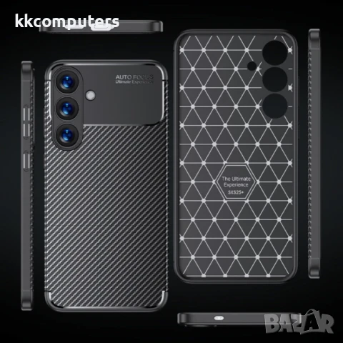 Samsung Galaxy S25 5G Удароустойчив Carbon Fiber Калъф и Протектор, снимка 6 - Калъфи, кейсове - 51417921