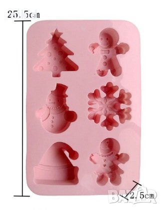 5 вид 6 дълбоки големи Коледни снежинка човече елха силиконов молд форма гипс сапун калъп свещ, снимка 3 - Форми - 38059665