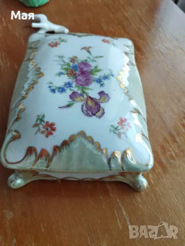 Антика ювелирна порцеланова кутия за бижута, снимка 2 - Антикварни и старинни предмети - 50371247
