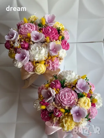 Букет от соеви свещи