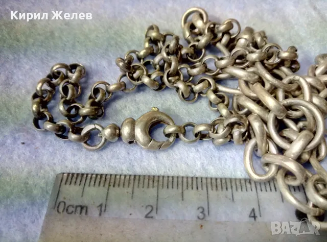 Старинен ВНУШИТЕЛЕН СРЕБЪРЕН ЛАНЕЦ СРЕБРО 925 МАЙСТОРСКА РЪЧНА РЕТРО ИЗРАБОТКА 50115, снимка 5 - Антикварни и старинни предмети - 49274678