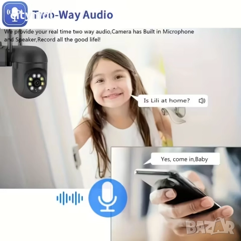 WiFi 5 Mpx безжична IP камера с нощно виждане, 360°, Full HD, слот за карта, V720, снимка 9 - IP камери - 51830503